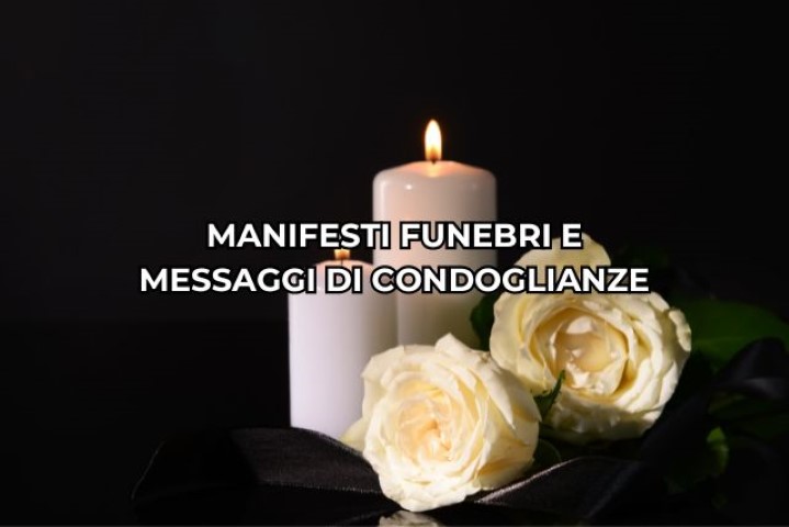 Manifesti funebri e messaggi di condoglianze